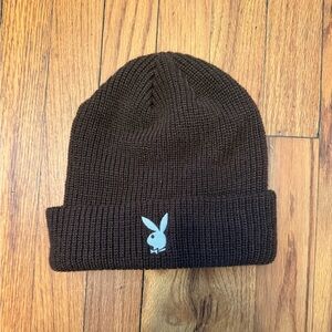 Brown playboy beanie